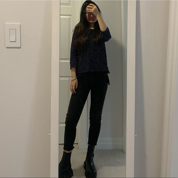 Madewell Top navy with white stripe, XS - Picture 1 of 3